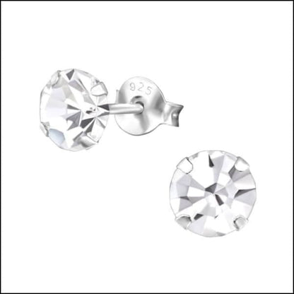 Zilveren Kristallen Oorbellen Rond Vanaf 3mm