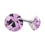 Lila Kristallen Oorstekers – 3mm – RVS