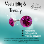 Roze Mini Kristal Oorbellen – 3mm – RVS