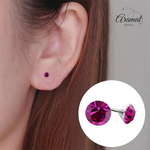 Roze Mini Kristal Oorbellen – 3mm – RVS