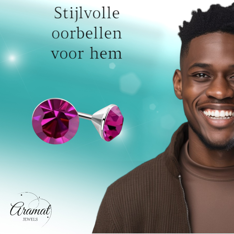 Roze Mini Kristal Oorbellen – 3mm – RVS