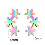 Regenboogkleurige Metalen Vlinder Oorbellen Van Chirurgisch Stalen Oorbellen.