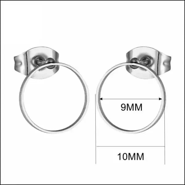 Zilveren Stalen Oorbellen Cirkel Met Enkele Ring.