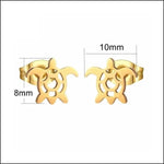 Stalen Dieren Oorbellen Schildpad-10x8mm