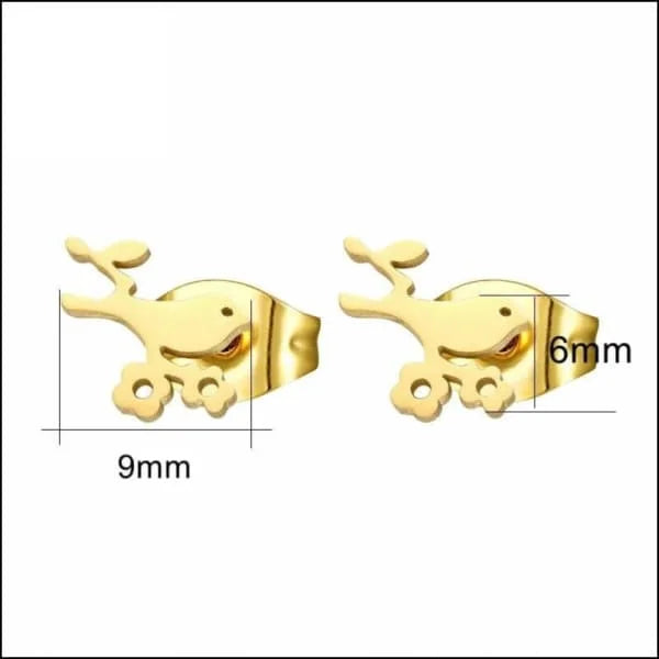 Stalen Dieren Oorbellen Vogel-9x6mm