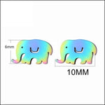 Stalen Dieren Oorbellen Olifant-multikleurig-10x6mm