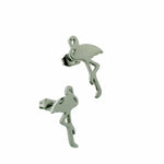 Stalen Dieren Oorbellen Flamingo-zilverkleur-11x6mm