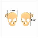Gouden Doodshoofd Oorbellen Voor Duistere Stalen Doodshoofd Oorbellen.
