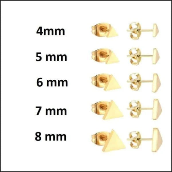 Gouden Oorbellen Set Van Vier Paren In Stalen Oorbellen-driehoek-zweerknopjes