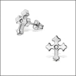 Stalen Kruisjes Oorbellen - Cadeau Zilverkleurig-12x10mm