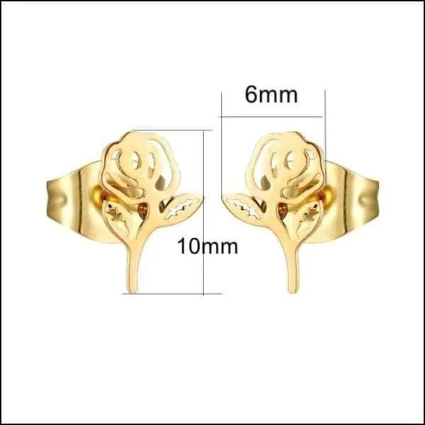Stalen Oorbellen Met Bloemdesign.