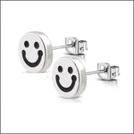 Stalen Ronde Oorstekers Met Smiley-gezichtjes Van Aramat Jewels®