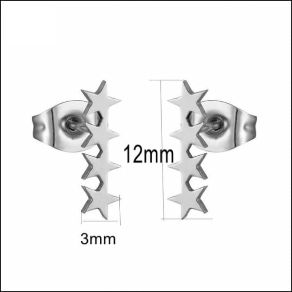 Stalen Oorbellen Met Sterren Design.