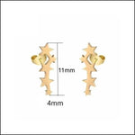 Stalen Sterren Oorknopjes - Verschillende Modellen 5 Sterren-11x4mm | Oorbellen