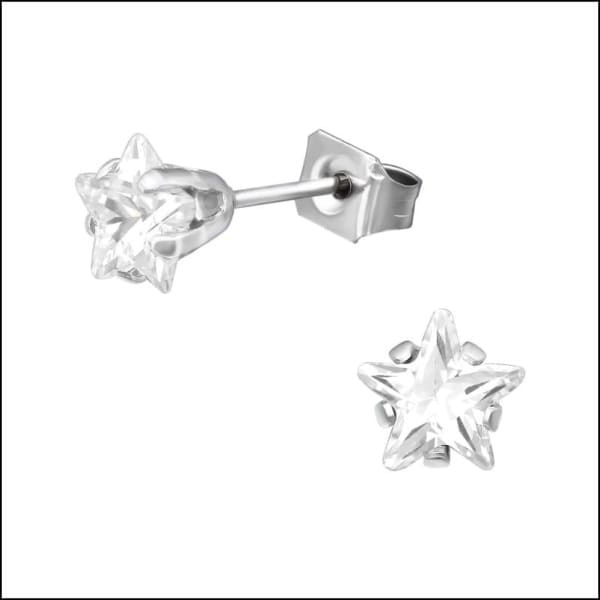Sterling Silver Star Stud Earrings From Aramat Jewels - Zweerknopjes Zirkonia Oorbellen.