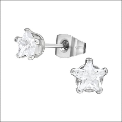 Sterling Silver Star Stud Earrings In Meerdere Kleurtjes.