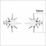 Zilveren Ster Oorknopjes - Geometrische Sterren Oorbellen - Stalen Collectie