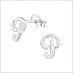 Zilveren Initiaal Oorbellen - Sterling Initial Stud Earrings