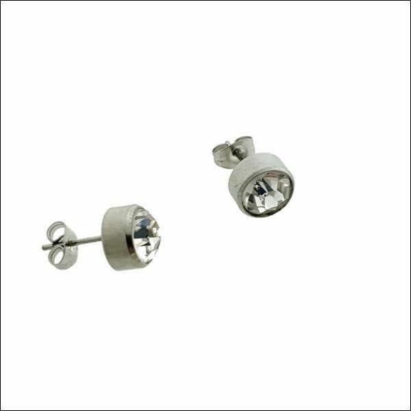 Stijlvolle 10mm Stalen Oorbellen Met Transparante Kristal.