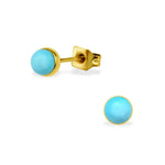 Turquoise Stalen Oorknopjes van Aramat Jewels® 5mm | Oorbellen