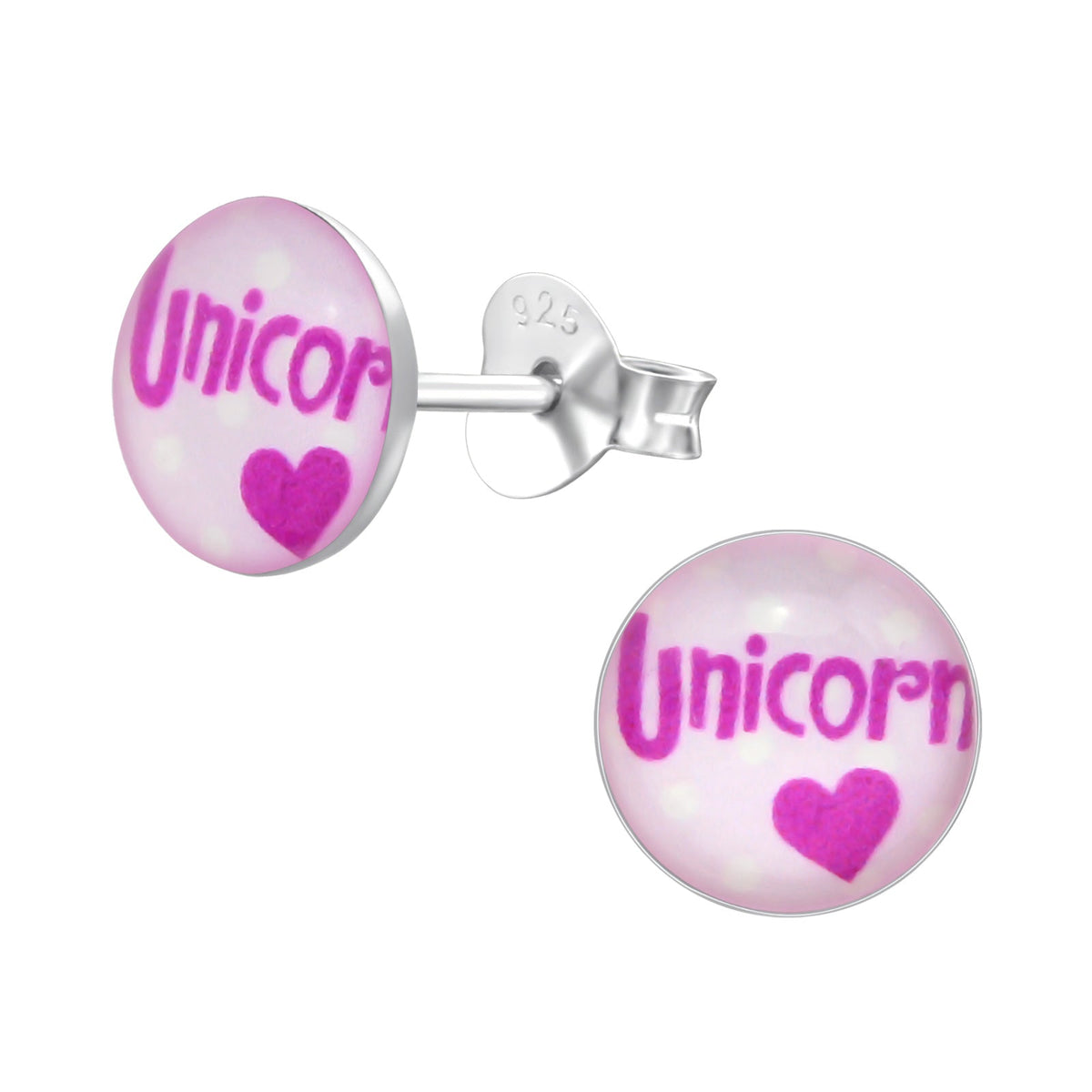 Unicorn Zilveren Oorknopjes - 7mm 2 | Oorbellen