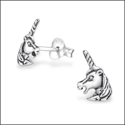 Zilveren Unicorn Oorbellen - Stud Earrings Met Konijnontwerp