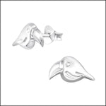 Zilveren Vogel Oorknopjes - Aramat Jewels® Zilver-11x6mm | Oorbellen