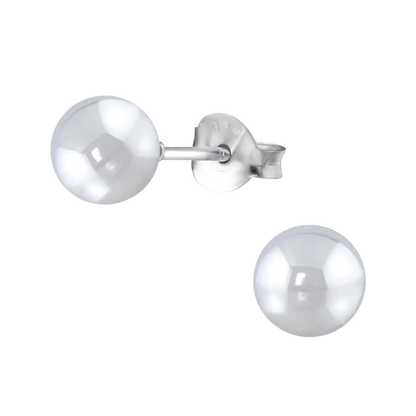 Oorbellen – Zilver Parel Lichtgrijs (6mm) - Aramat Jewels - Oorbellen - cadeautip