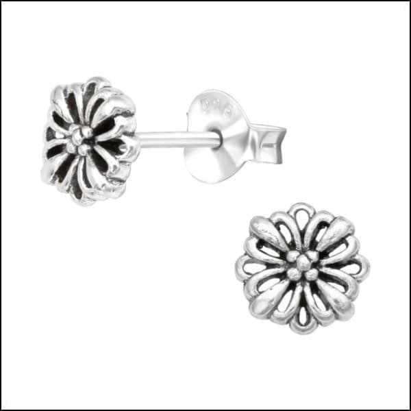 Zilveren Oorbellen Bloem - Sterling Flower Stud Earrings