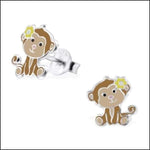 Zilveren Kinder Oorbellen Aap Stud Earrings For Children