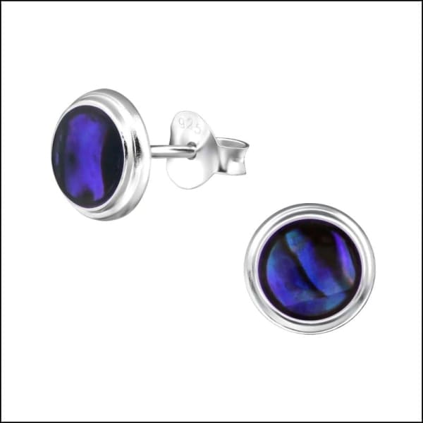 Oorbellen van sterling zilver en blauw glas