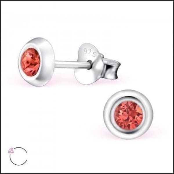 Zilveren Kristal Oorknopjes - Subtiel en Elegant 5mm / Padparadscha | Oorbellen