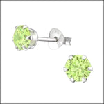 Zirkonia Oorbellen 925 Zilver 5mm / Peridot Groen | Oorbellen