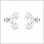 Stalen Bloemen Oorknopjes Rvs Zilverkleurig-4x10mm | Oorbellen