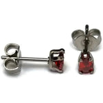 Zirkonia Druppeloorbellen van Staal 5x3mm / Rood | Oorbellen