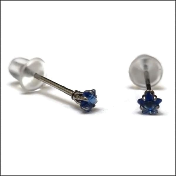 Blauwe Saffier Oorbellen Van Zweerknopjes Zirkonia - Aramat Jewels