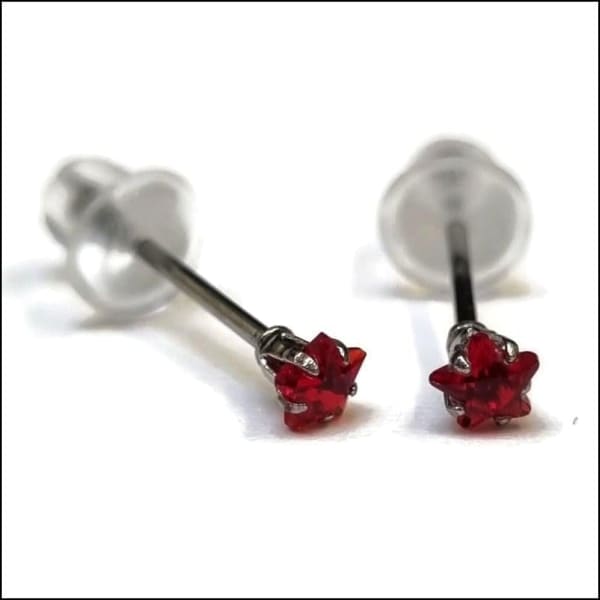 Rode Hartvormige Oorbellen Van Zirkonia - Aramat Juwelen