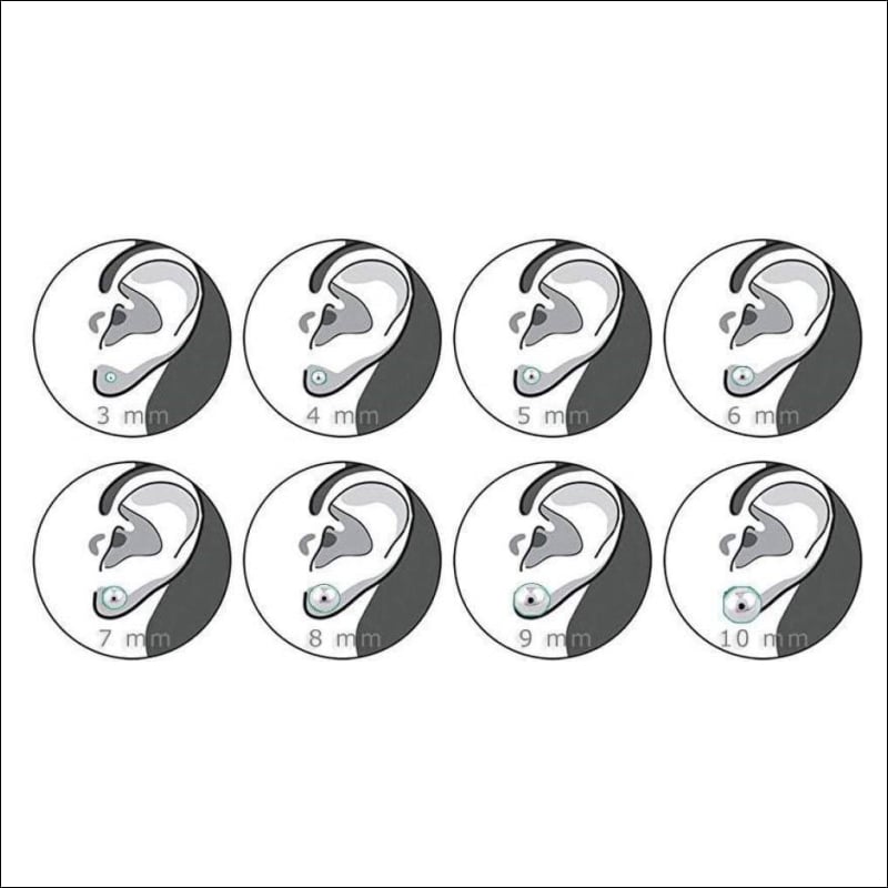 Stalen Oorbellen Driehoek Zweerknopjes - Set Van Zes Oorknopjes Met Witte Achtergrond
