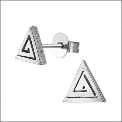Stalen Oorbellen Driehoek - Stud Earrings Met Driehoek Design