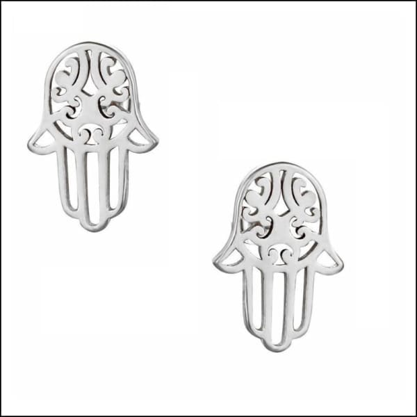 Hamsa Hand Oorbellen - Beschermende Symbool Earrings By Aramat Jewels® Met Leuk Gezicht Hanger.