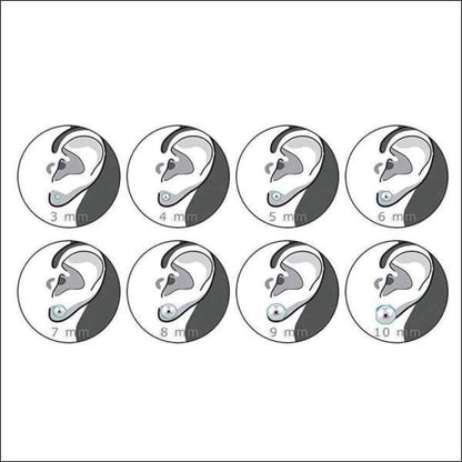 Zes Oorbuttons Op Witte Achtergrond - Stalen Oorbellen Zwart Emaille 8mm
