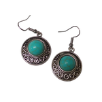 Boho Gemarmerde Oorhangers Met Turquoise Stenen Van Aramat Jewels® Op Witte Achtergrond