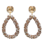 Druzy Hanger Champagne teardrop oorbellen met kristallen studs voor dagelijks gebruik en feesten