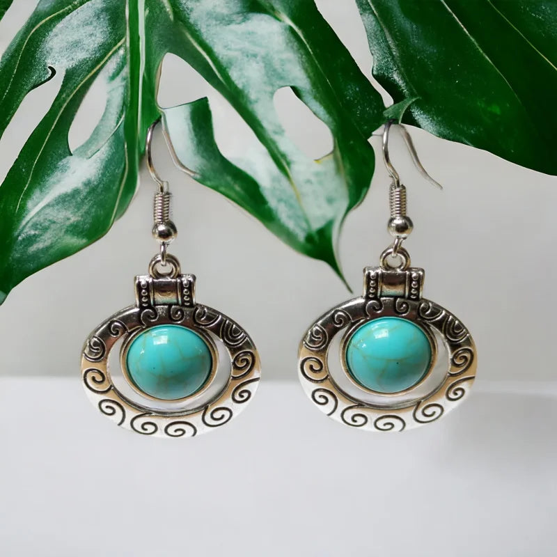 Prachtige Bohemien Oorhangers Met Turquoise Steen Van Aramat Jewels®