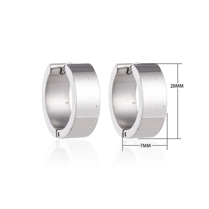 Oorringen – 20mm Creolen Glad Glanzend RVS Zilverkleur Unisex - Aramat Jewels - Oorringen - cadeautip
