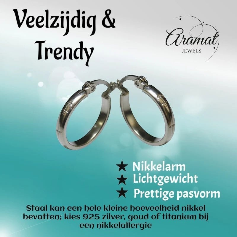 Oorringen – 20mm Creool Anker Motief RVS Zilverkleur Unisex - Aramat Jewels - Oorringen - cadeautip