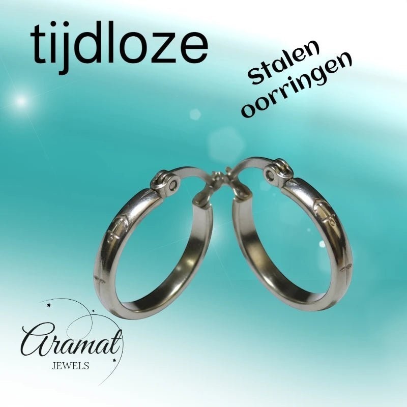 Oorringen – 20mm Creool Anker Motief RVS Zilverkleur Unisex - Aramat Jewels - Oorringen - cadeautip