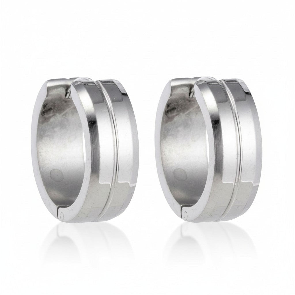 Oorringen – 20mm RVS Met Gleuf Zilverkleur Unisex - Aramat Jewels - Oorringen - cadeautip