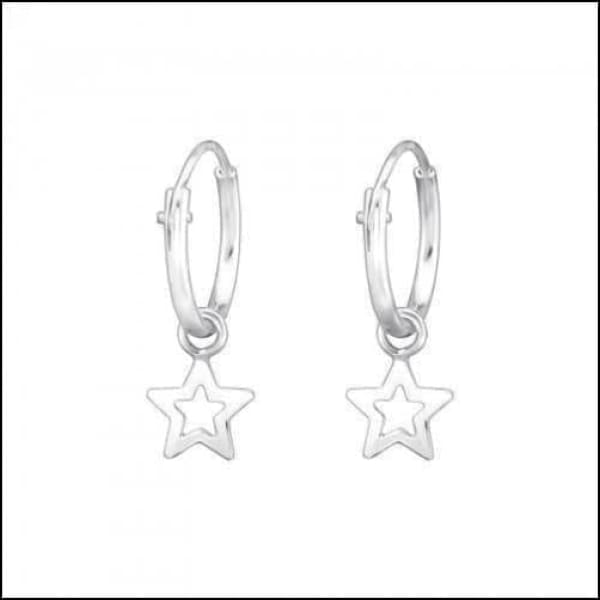 Sterling Silver Star Hoop Earrings For Zilveren Kinder Oorringen Met Hanger