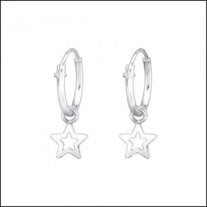 Sterling Silver Star Hoop Earrings For Zilveren Kinder Oorringen Met Hanger